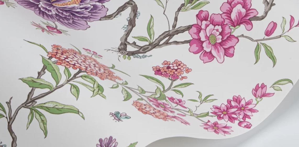 Sorain & Styles - revendeur papier peint - `Beauchamp en coloris Rose Persan de chez Manuel Canovas