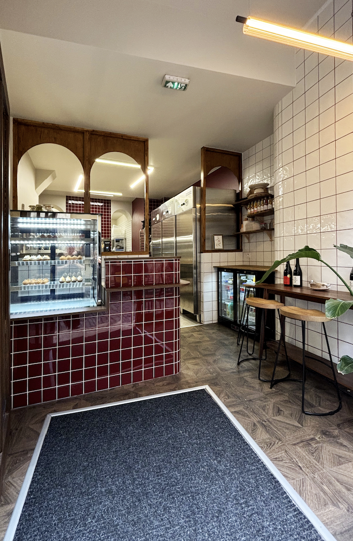 Projet architecture et conseil couleur patisserie Le Lab en collaboration avec Sorain & Styles